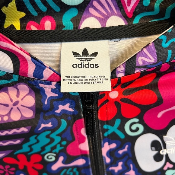 Adidas Originals Red Bomber Jacket with Graphic Design - Picture 2 of 8